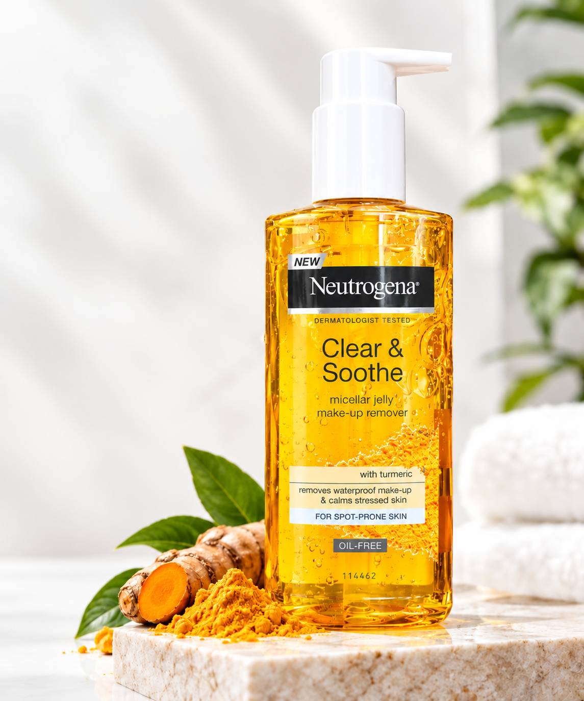 ژل میسلار پاک‌کننده آرایش نوتروژینا Clear & Soothe حاوی زردچوبه اصلی