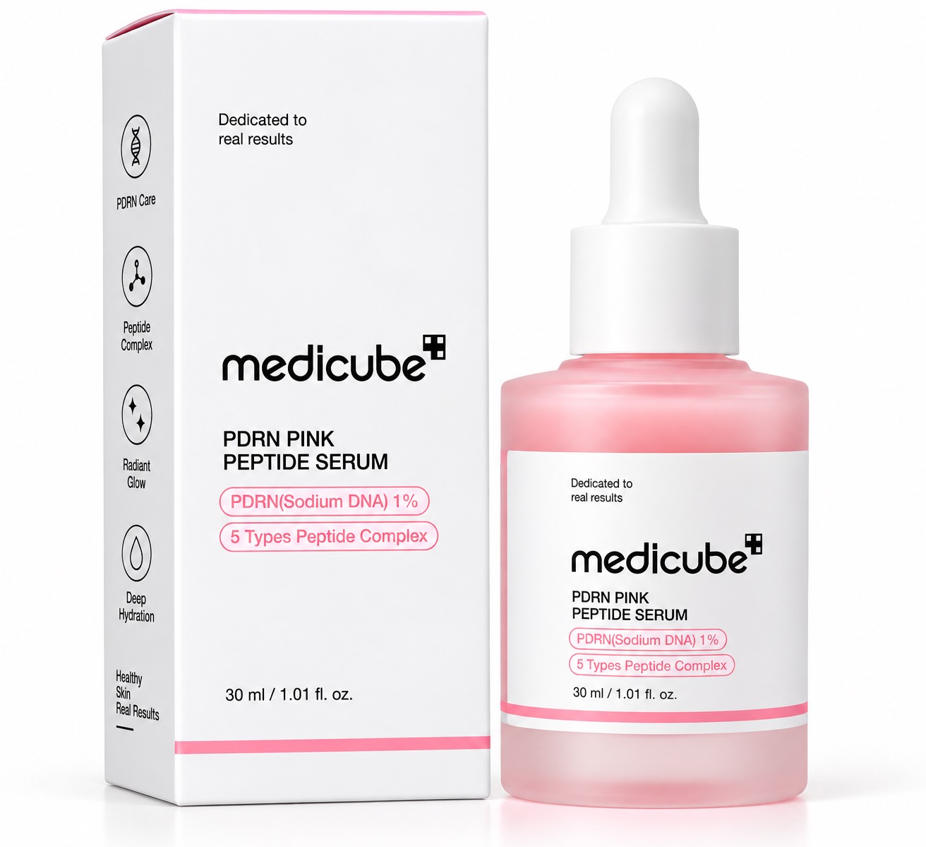 سرم پپتید و PDRN صورتی Medicube (حجم ۳۰ میلی‌لیتر)