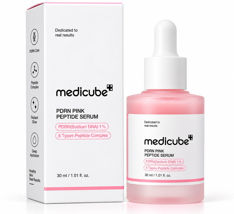 سرم پپتید و PDRN صورتی Medicube (حجم ۳۰ میلیلیتر)