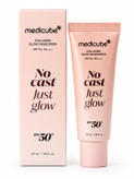 کرم ضد آفتاب کلاژن گلو مدیکیوب با SPF50، 50 میلی لیتر، کرم ضد آفتاب صورت کره ای مخصوص پوست های حساس، بدون ایجاد لک و محافظت در برابر اشعه ماوراء بنفش، مرطوب کننده و درخشان کننده